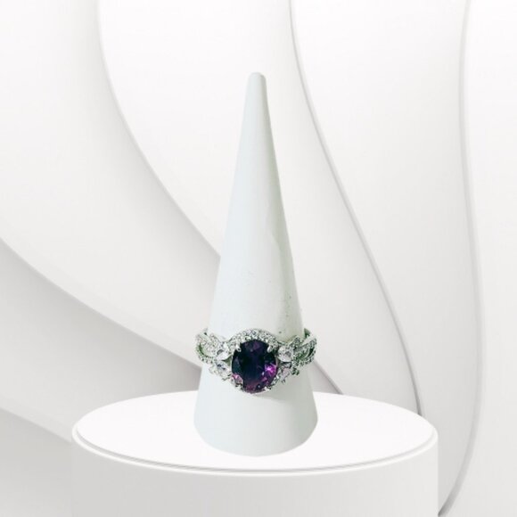BO STERLING CLUB LAB CREATED ALEXANDRITE CORUNDUM RING (Size 10) - Picture 2 of 7